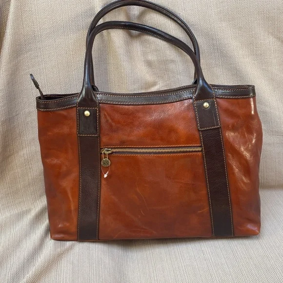 Pelletterie Firenze Cognac Italian leather handmade handbag - Picture 2 of 13